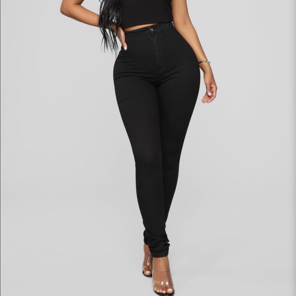 Black fashion nova super high waist denim skinnies